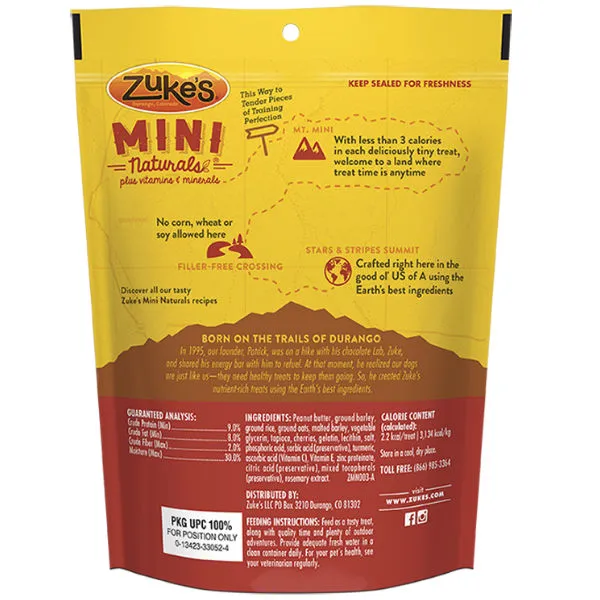 Zukes Adult Mini Naturals Peanut Butter and Oats Dog Treats - HT Animal Supply