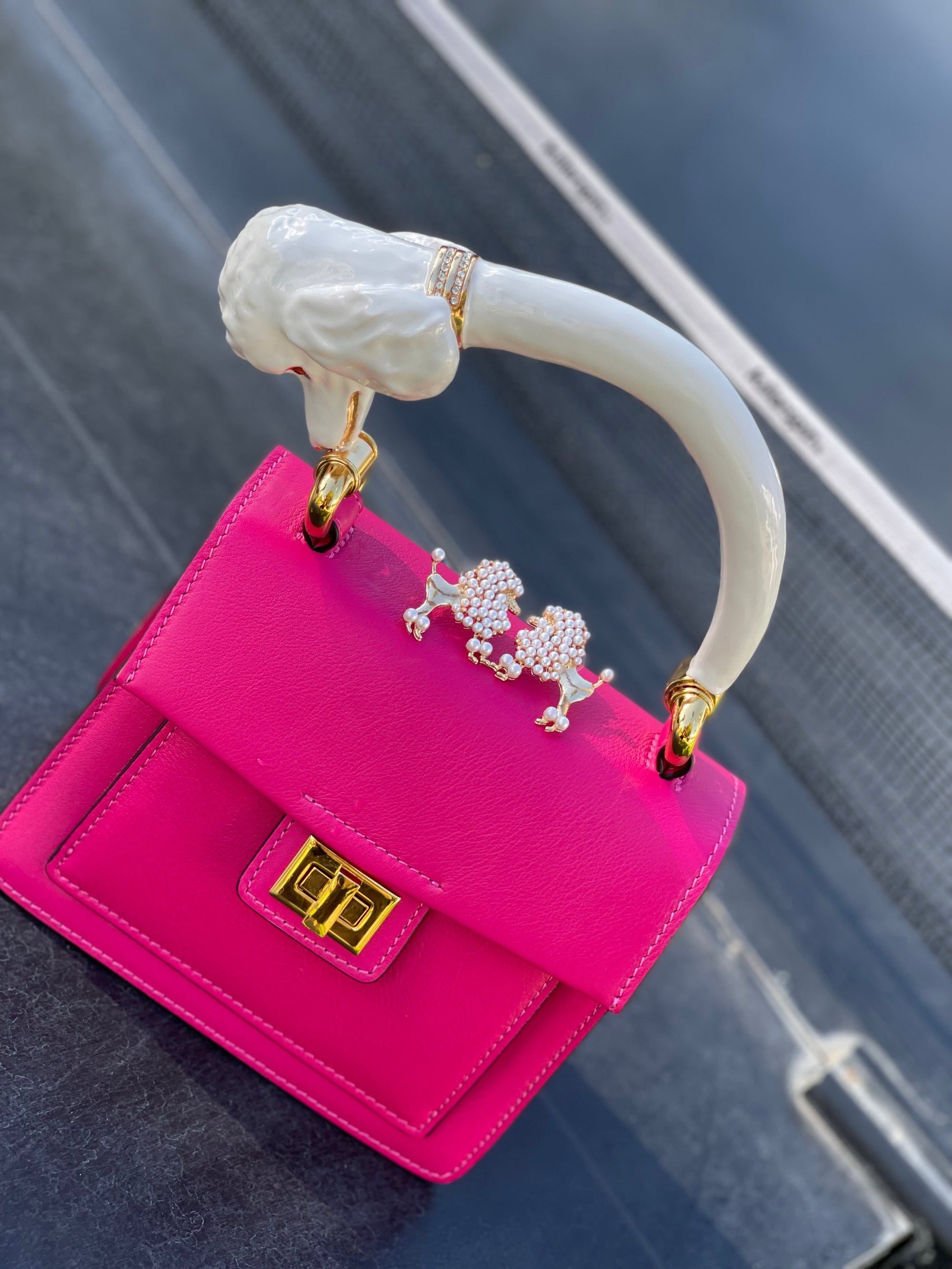 Allysa Payne The Beverly Poodle Handle Handbag