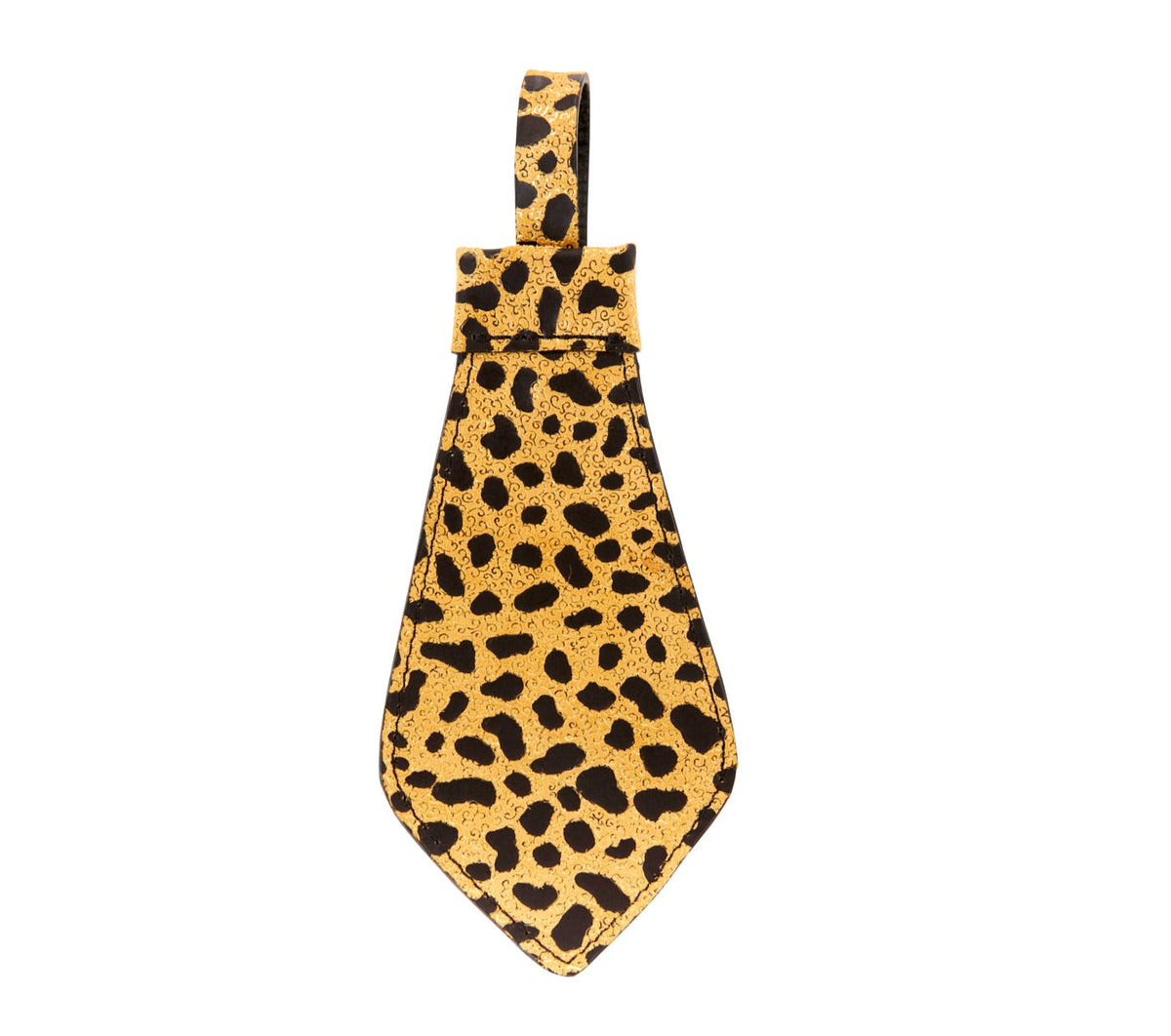 Allysa Payne Leopard Print Italian Leather Tie