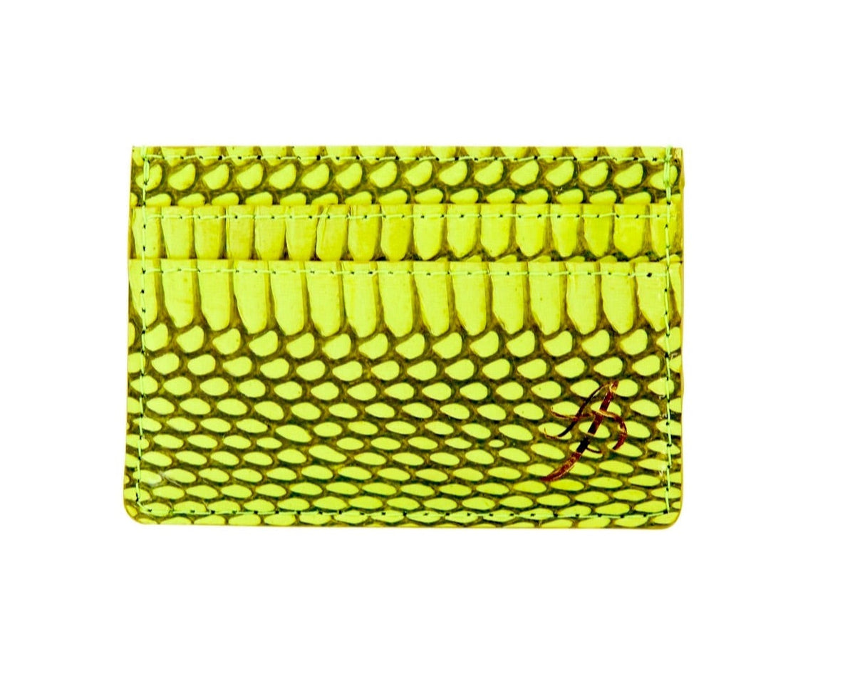 Allysa Payne Neon Green Viper Snake Card Wallet