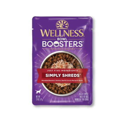 Wellness Bowl Boosters Simply Shreds Beef and Carrots Dog Food Topper (2.8oz)