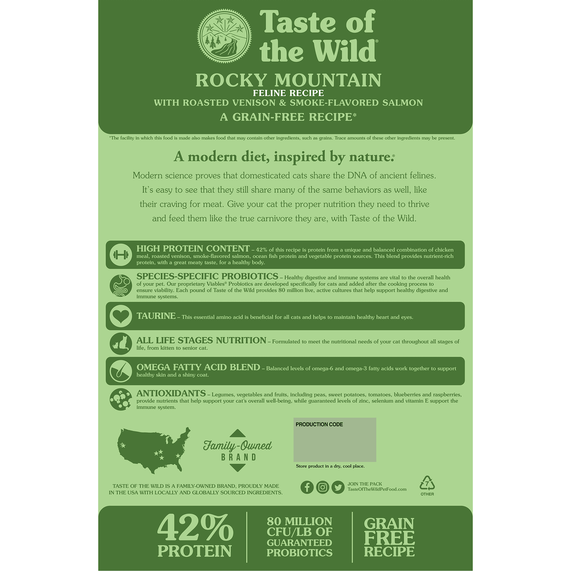 Taste of the Wild Adult Rocky Mountain Venison and Salmon Feline Food