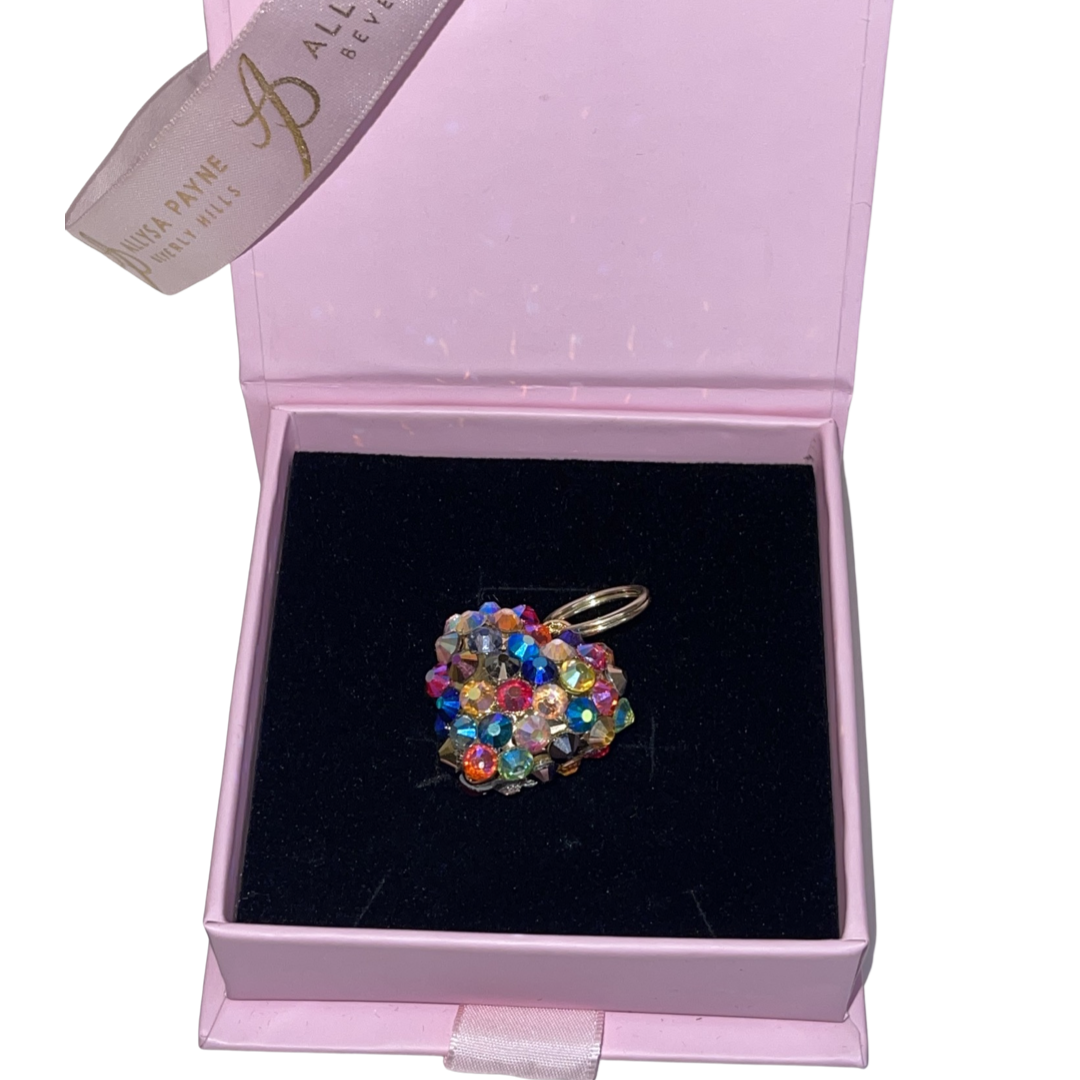 Allysa Payne Love Charm Collection Puffy Heart Multi Color Swarovski Crystal Charm