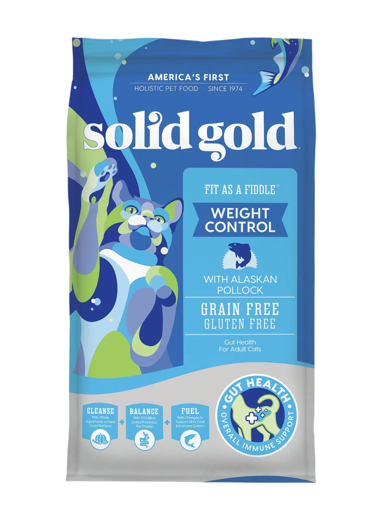 Solid Gold Adult Grain Free Fit as a Fiddle Alaskan Pollack Cat Food (3lb)