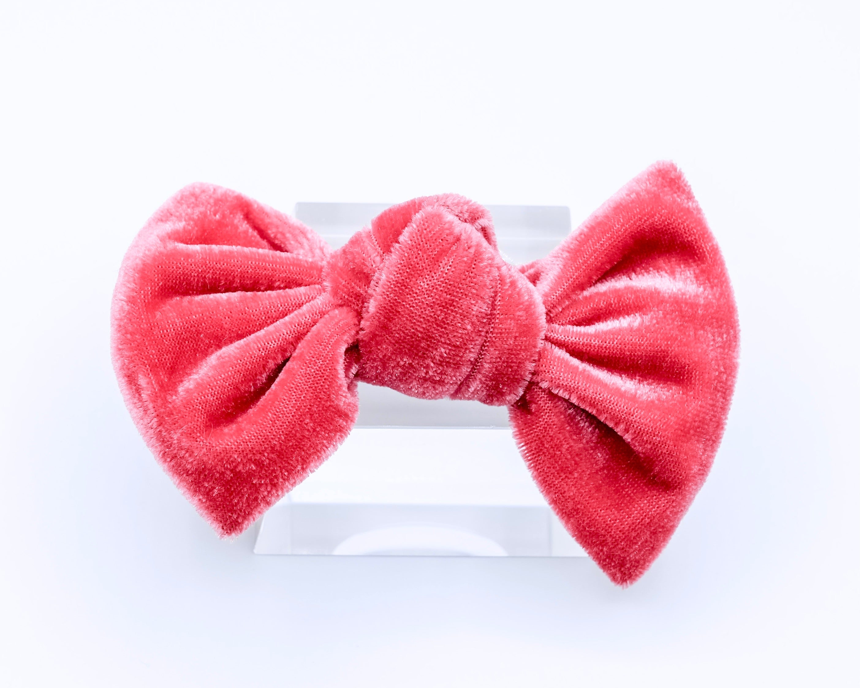 Velvet Knot Bow: Coral