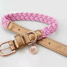 Dog Collar - Peony Pink/Rose Gold Plaited
