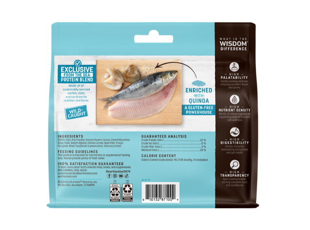 Earth Animal Wisdom Air Dried From The Sea Jerky Dog Treats (4oz) - HT Animal Supply