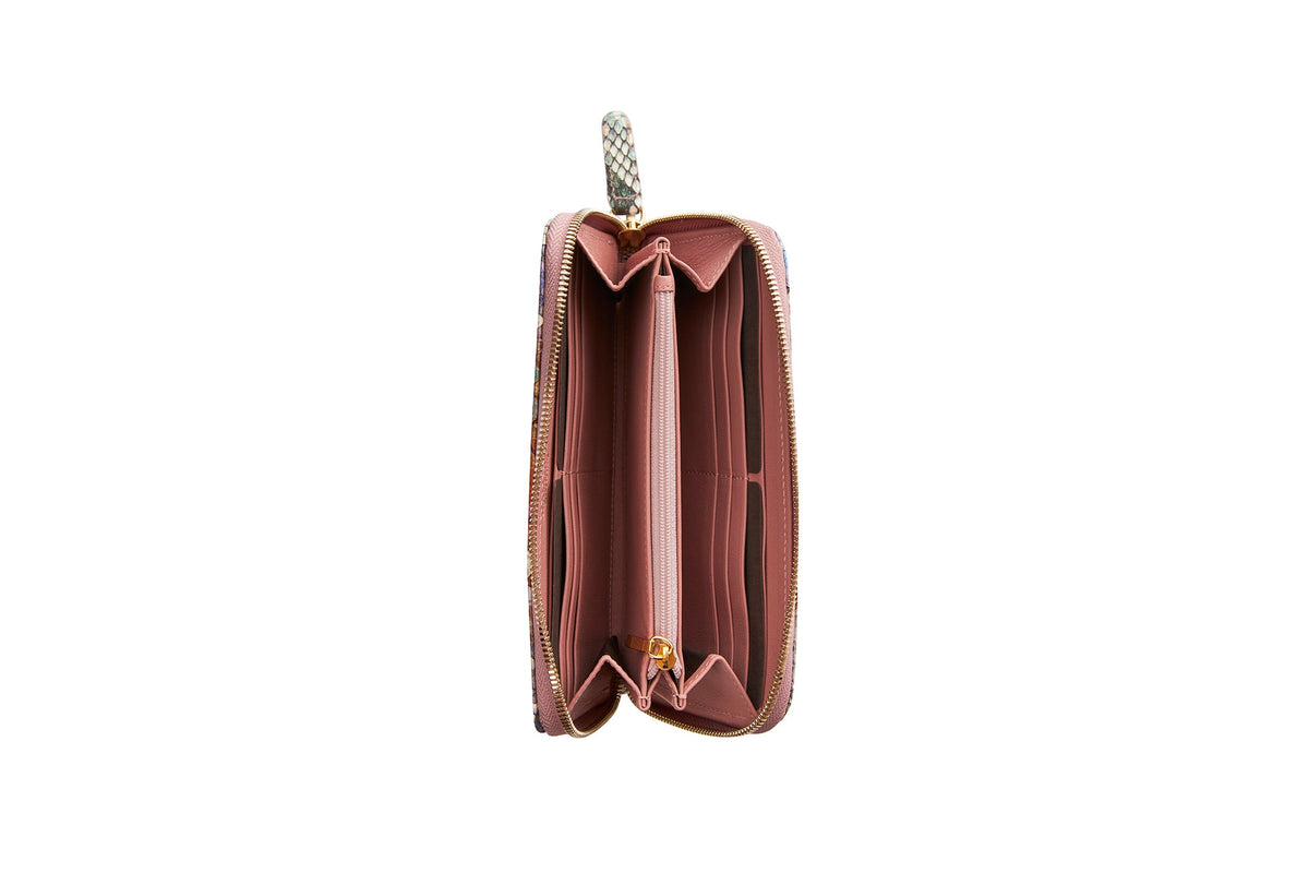 Allysa Payne Iridescent Python Zip Wallet
