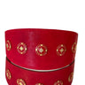 Luxury Pet Fashion Red Distressed Italian Leather With Vintage Star Rivets