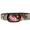 Floral, Scull, Snake Print Italian Leather Collar