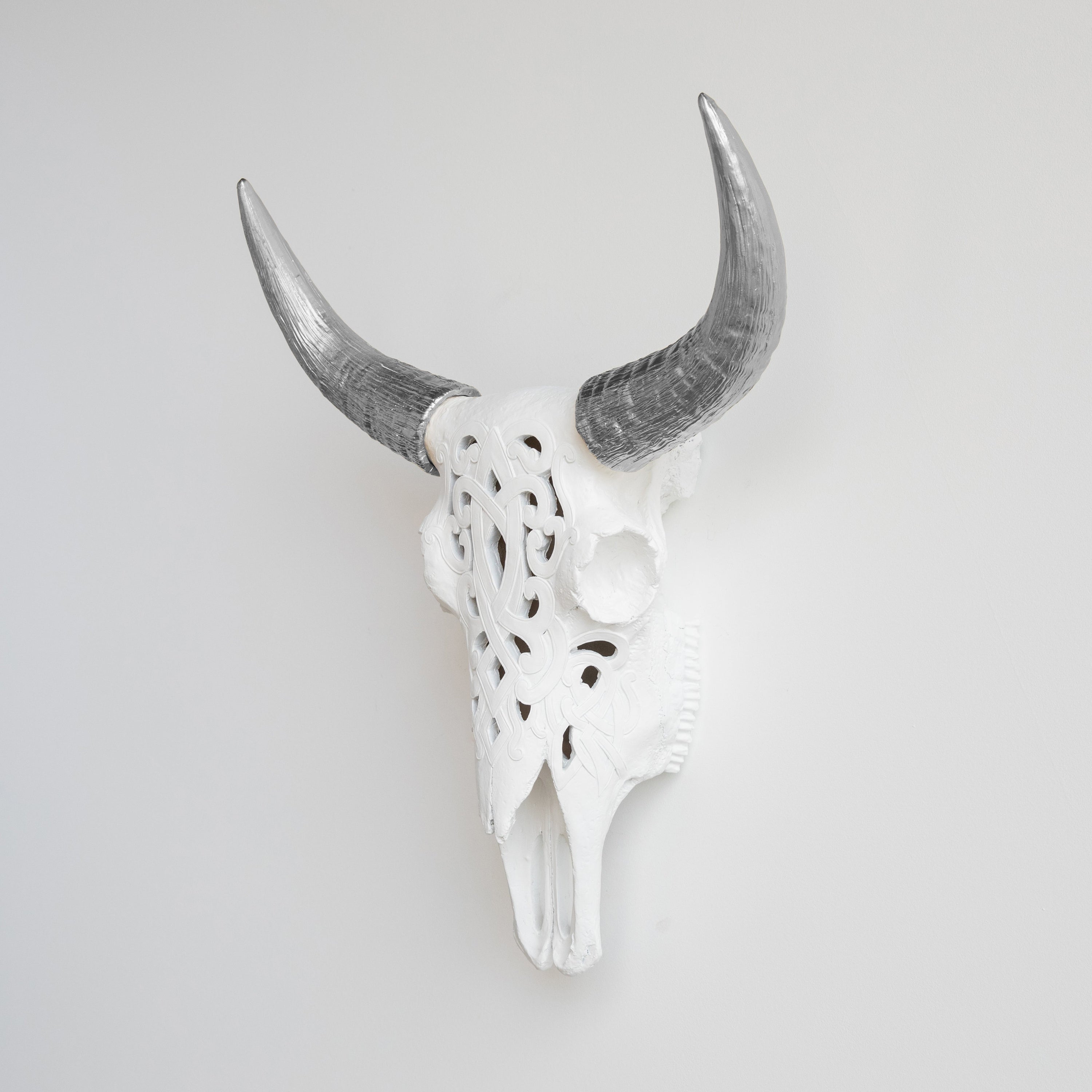 Faux Carved Cow Skull