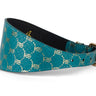 Teal & Gold Monogram Snake 3” Wide Style Collar