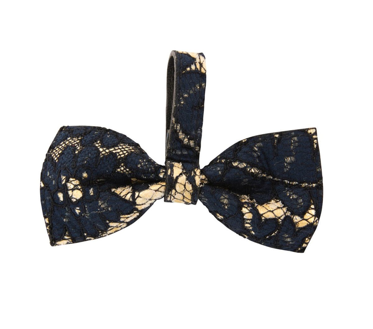 Allysa Payne Navy Lace On Gold Italian Leather