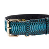 Turquoise, Black Snake Classic Collar With Gold Classic Hardware