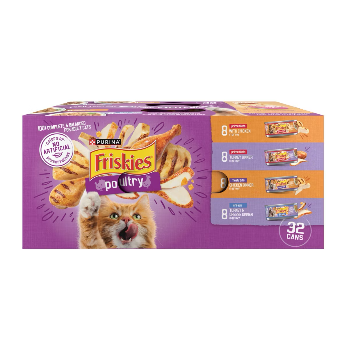 Friskies Poultry Variety Pack 32Ct of 5.5Oz Cans