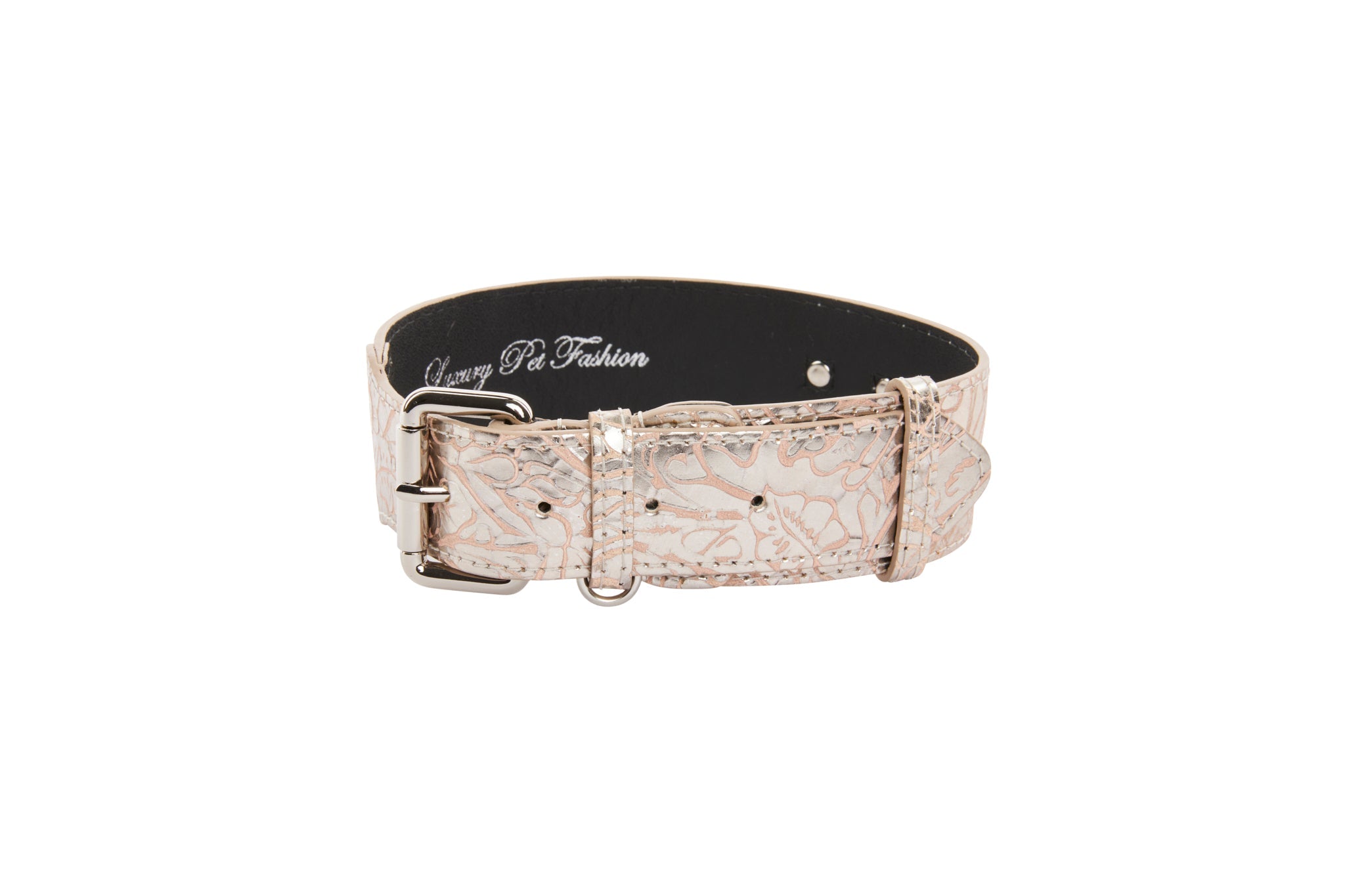 Soft Pink/Silver Floral Print Italian Leather With Silver Classic Hardware