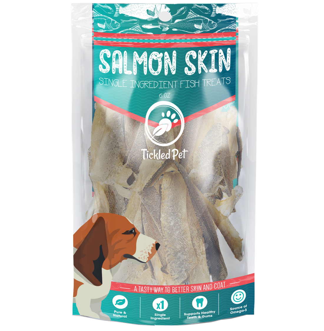Tickled Pet Salmon Skins Flat Dog Treats (6oz)