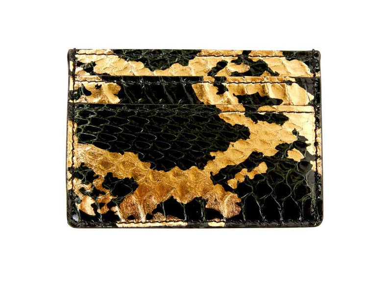 Allysa Payne Black & Gold Snake Card Wallet