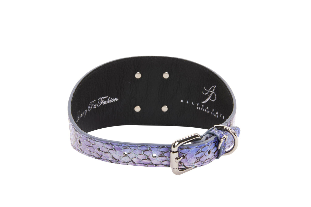 Allysa Payne Purple/Silver/Black Custom Iridescent Snake Dog Collar