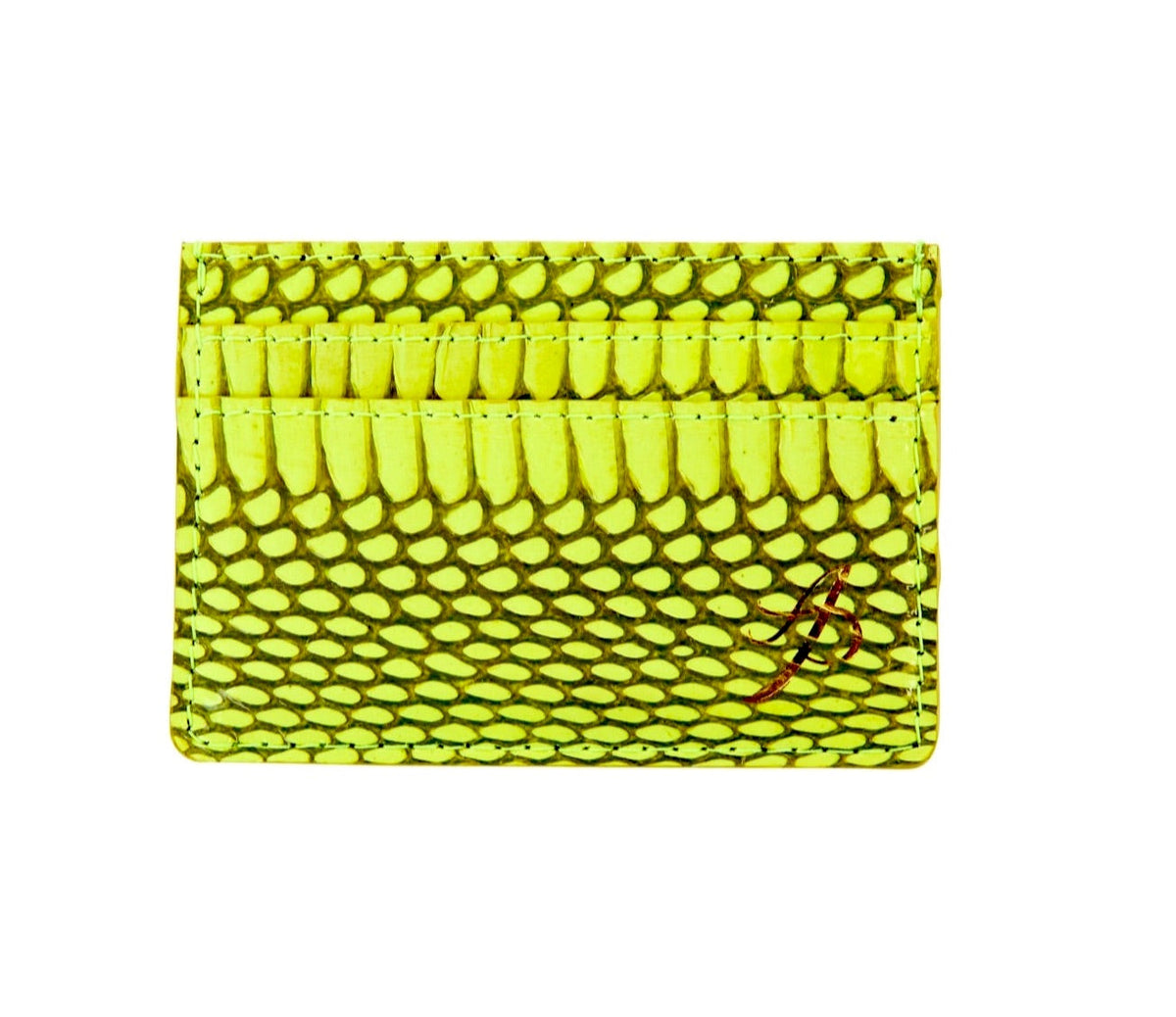 Allysa Payne Neon Green Viper Snake Card Wallet
