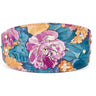 Floral Print Italian Leather 3” Wide Style Collar with Swarovski Crystals