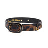 Abstract Leopard Print Italian Leather With Vintage Italian Hardware