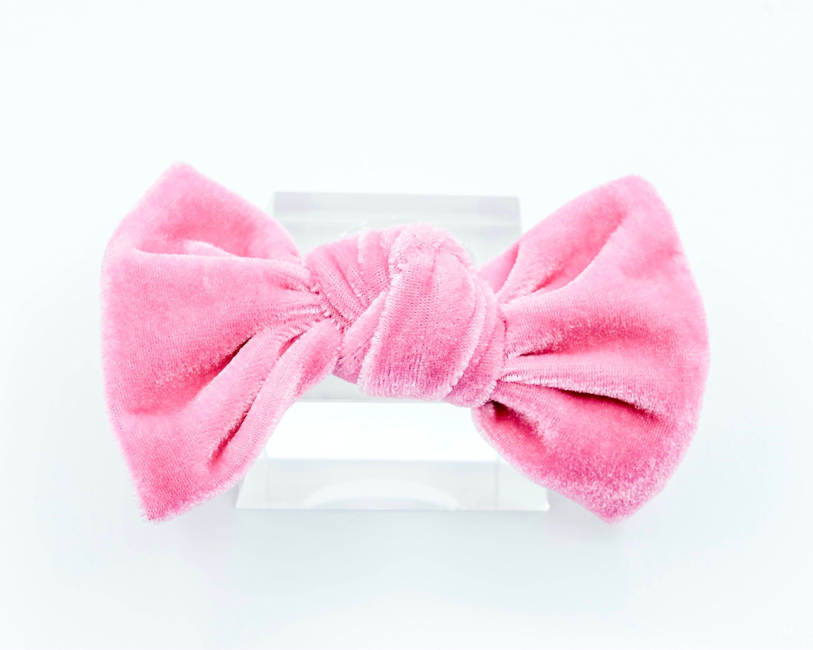Velvet Knot Bow: Bubble Gum
