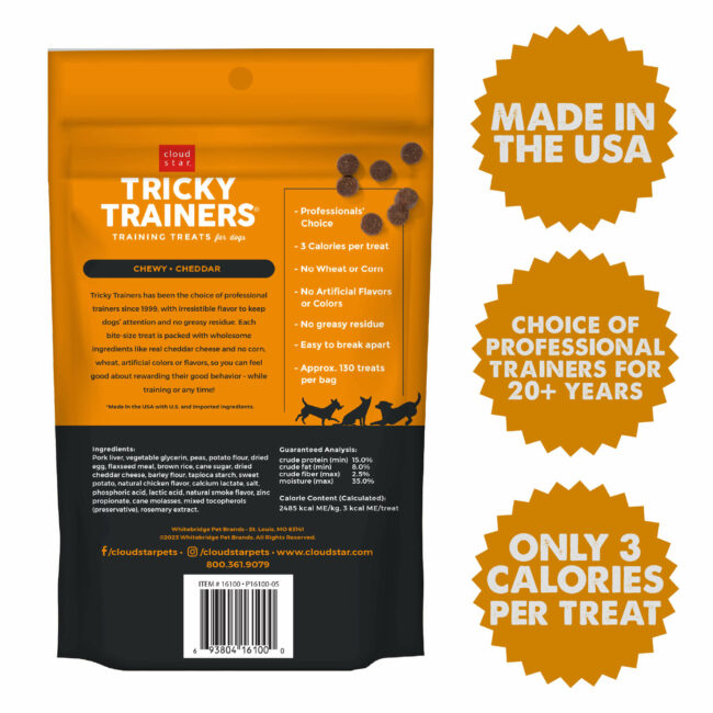 Tricky Trainers Soft and Chewy Cheddar Dog Treats - HT Animal Supply