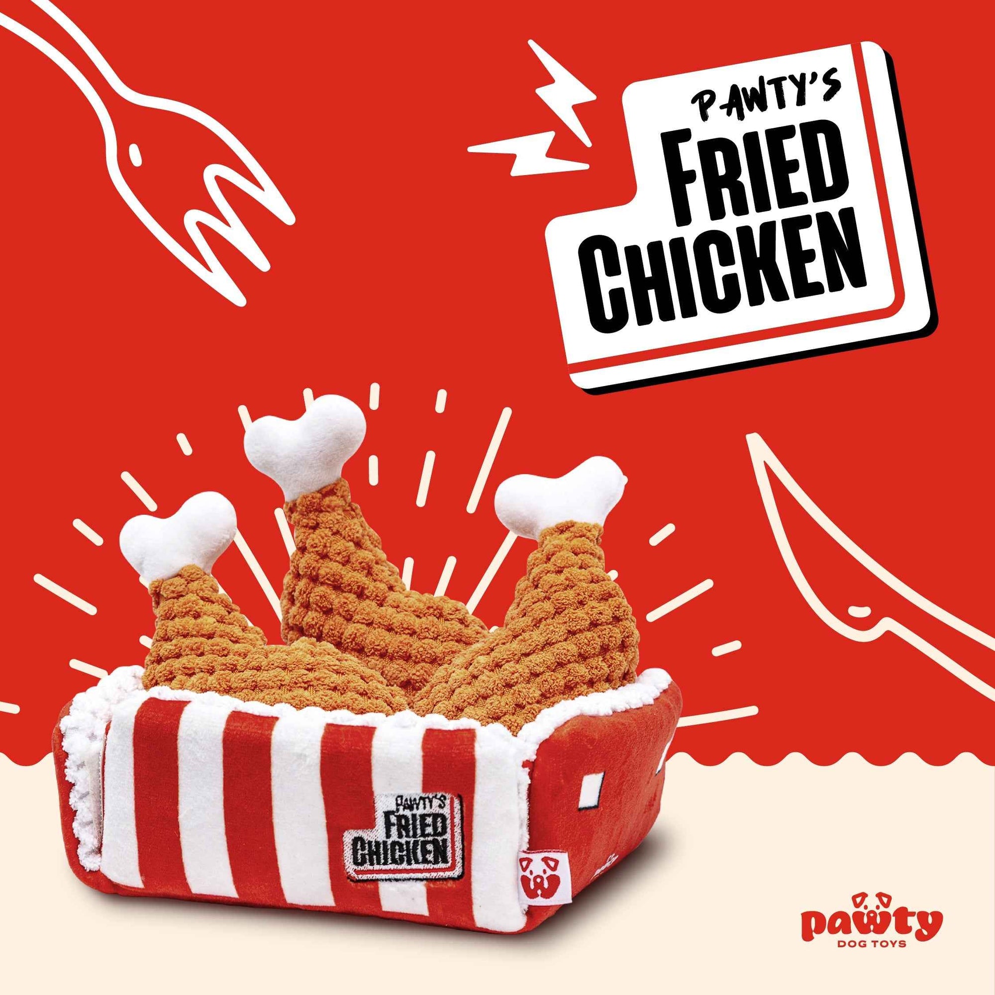 Pawty Fried Chicken Interactive Snuffle Dog Toy
