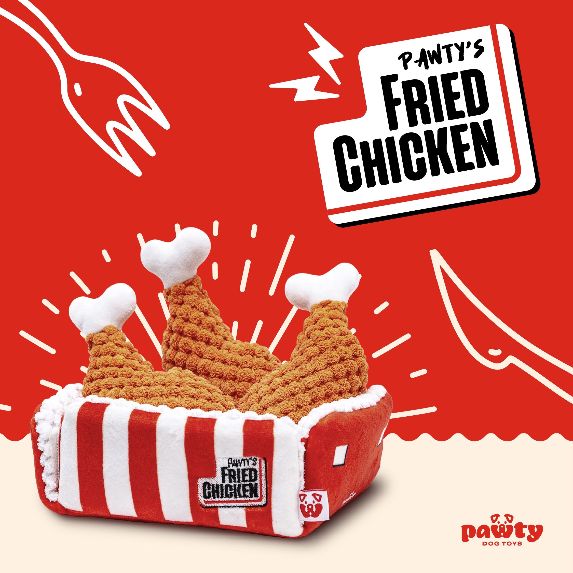 Pawty Fried Chicken Interactive Snuffle Dog Toy