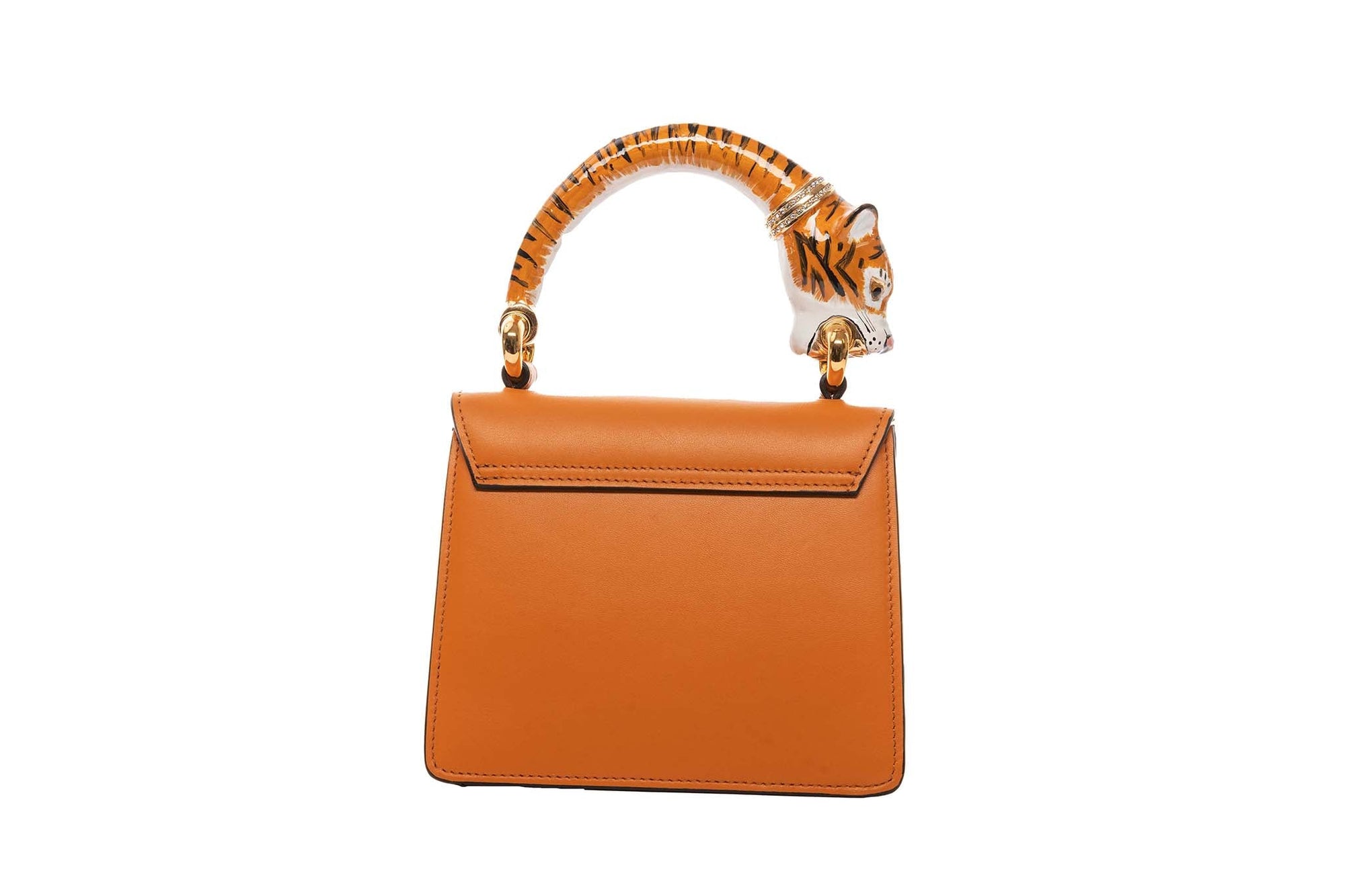 Allysa Payne Tiger Bag With Orange Italian Leather