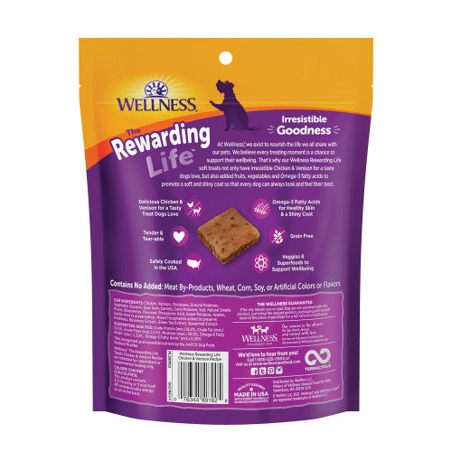 Wellness All Life Stages Rewarding Life Chicken and Venison Soft Dog Treats (6oz) - HT Animal Supply