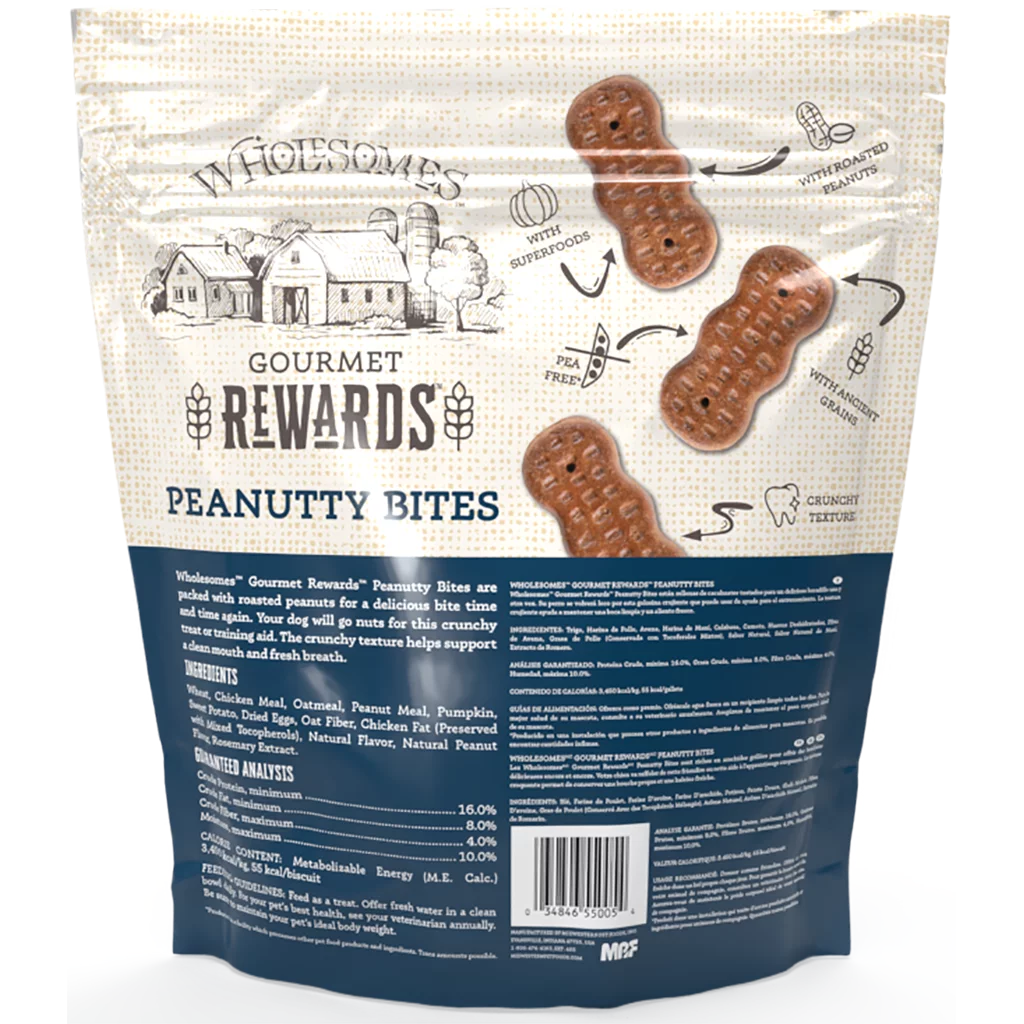 Wholesomes Adult Peanutty Bites Dog Treats (3lb) - HT Animal Supply