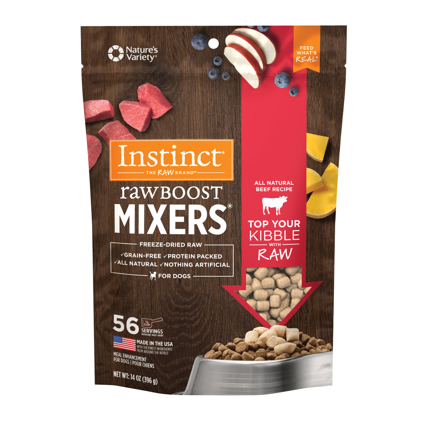 Instinct All Life Stages Raw Boost Freeze Dried Beef Dog Mixers (6oz)