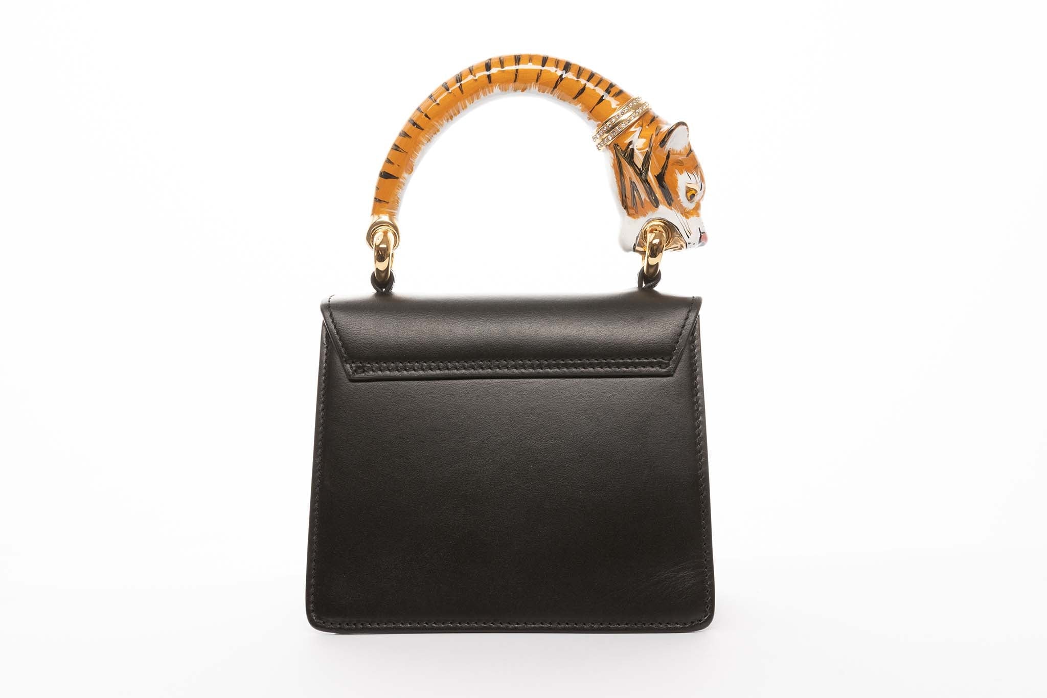 Tiger Bag With Black Italian Leather