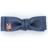 Mini Leather Bow: Navy Blue