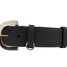 Black Italian Leather Collar With Glamorous Italian Hardware