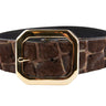 Brown Snake Print Hair On Hide Italian Leather With Modern Style Italian Hardware