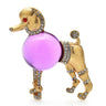 Gold Purple Body Poodle Crystal Brooch