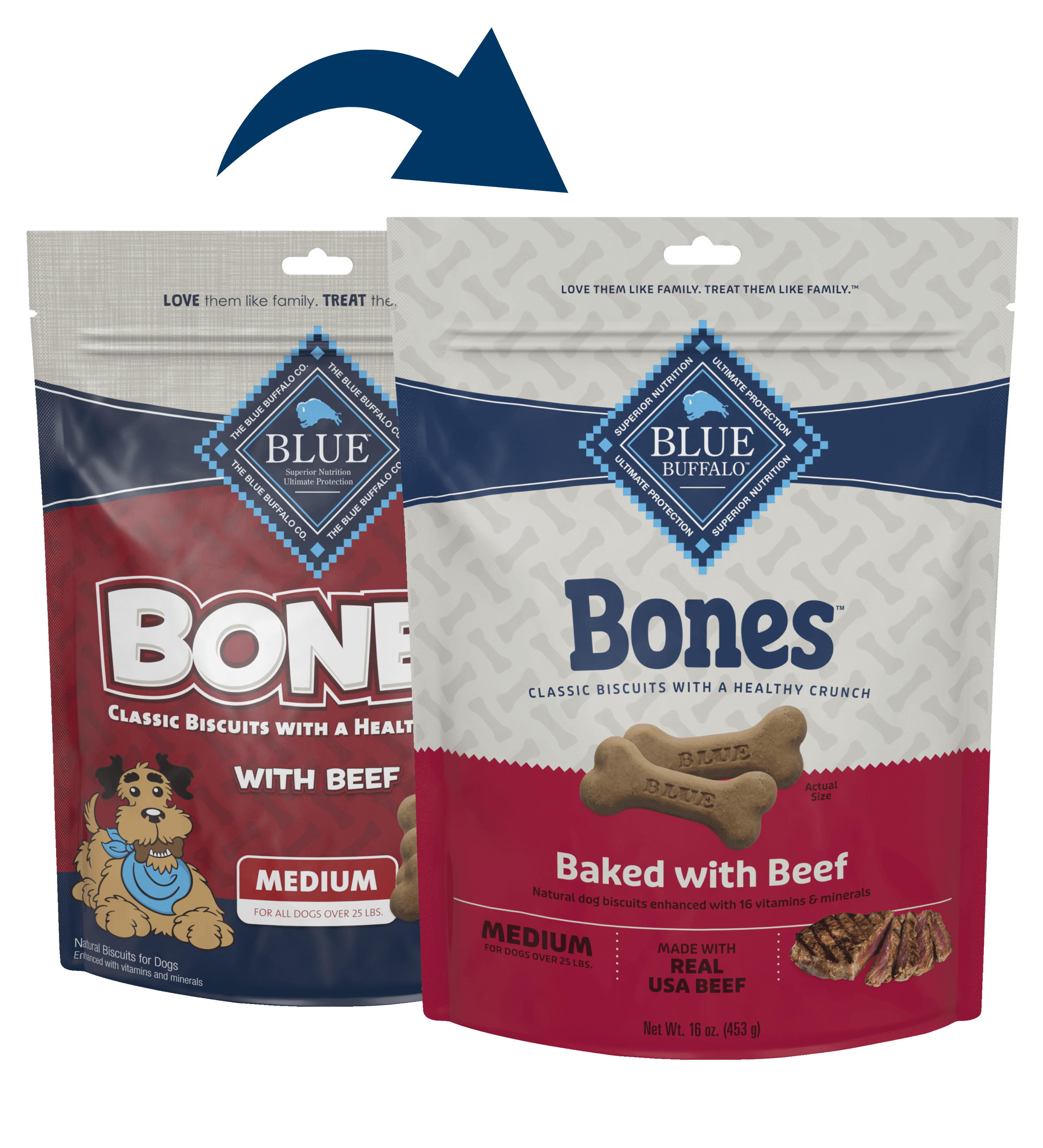 Blue Buffalo Medium Real Beef Biscuit Bones (16oz)