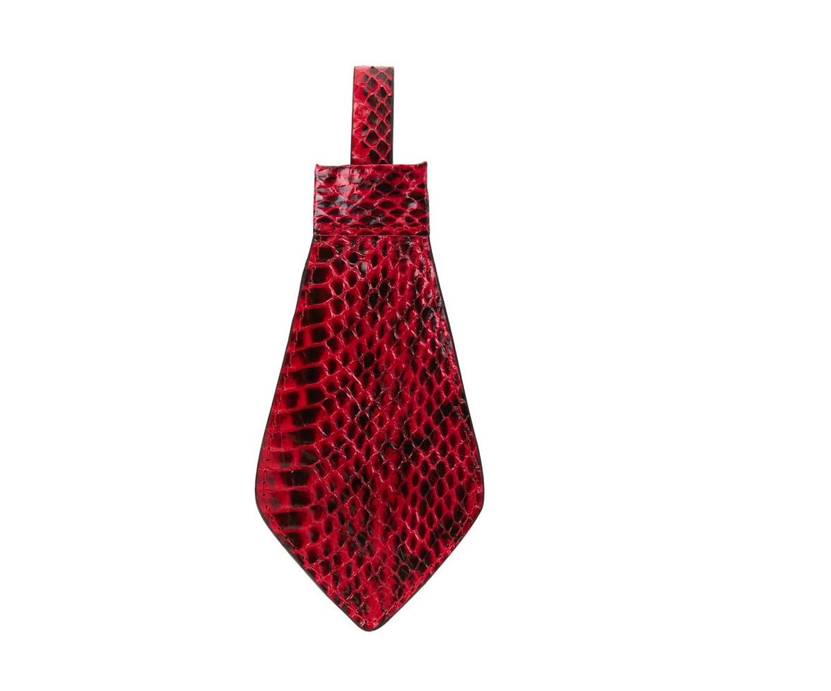 Allysa Payne Red & Black Viper Snake Tie, Backed With Italian Leather & Swarovski Crystal Closure