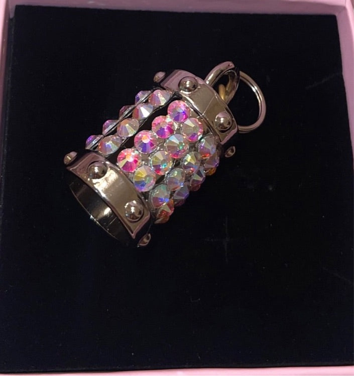 Allysa Payne Silver Swarovski Crystal Cylinder Charm