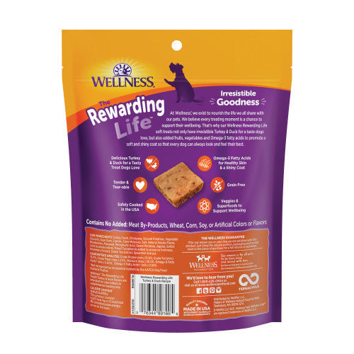 Wellness All Life Stages Rewarding Life Turkey and Duck Soft Dog Treats (6oz) - HT Animal Supply