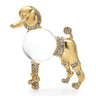 Gold Clear Body Poodle Crystal Brooch