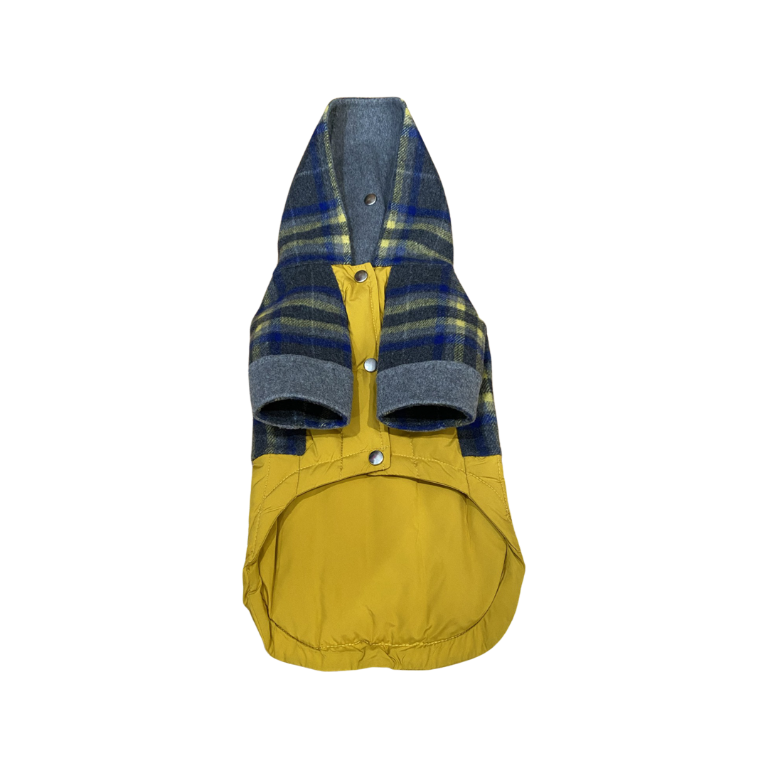 BESPOKE PAWS Erin Double face, Down Puffer Hoodie - Wool Recycled Lightweight Warm Coats