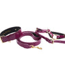 Purple Patent Italian Leather/Classic Hardware Collar, Leash, Harness Set