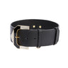 Black Italian Leather Collar With Glamorous Italian Hardware