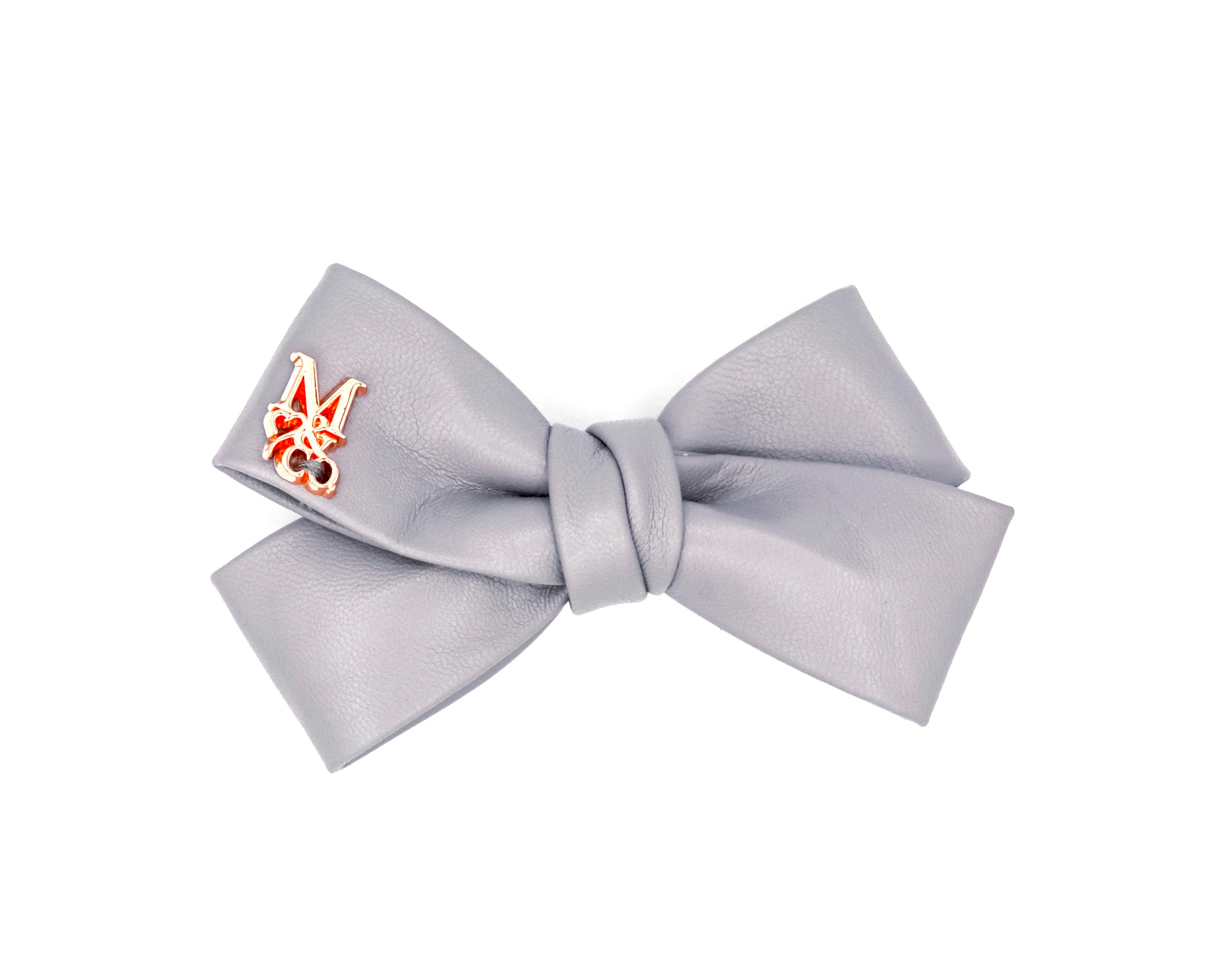 Leather Twist Bow: Titanium Smoke