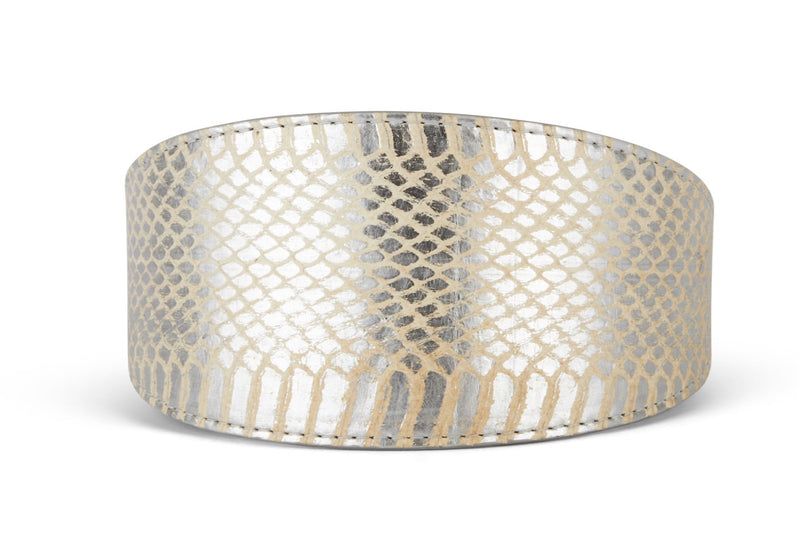 Glamorous Silver Snake 3" Wide Style Collar