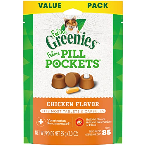 Greenies Feline Chicken Flavored Tablet Pill Pockets (3oz) (85ct)